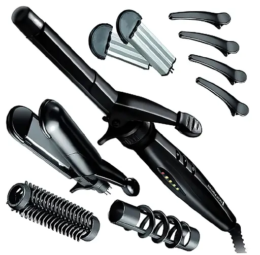 Мультистайлер Remington Multistyle, 25 Вт, температурних режимів 5, 110-190С, 5 насадок, кейс, аксесуари, кераміка, тефлон, чорний - фото 2