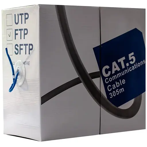 Кабель FTP, CCA, для внутренней прокладки, 4x2x0,48 мм, кат.5e, GTL, бухта 305 м (GTLFTP42485E305)