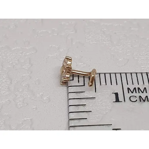 Золота сережка-пірсинг Favoritum в ніс с фіанітами. 311139 - фото 4