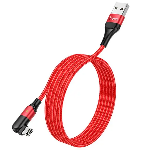 Кабель Hoco Lightning Orbit charging data cable U100, 120 см красный - фото 1