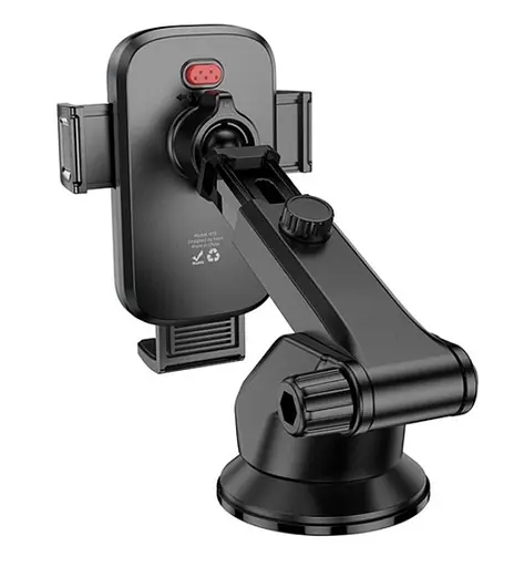 Магнитный универсальный автомобильный держатель Hoco H79 на присоске с зажимами в машину Черный - фото 3