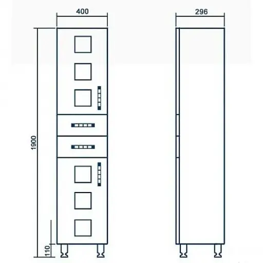 Пенал для ванної кімнати ПіК Корфу лівий П 40 см Білий 30412 - фото 2