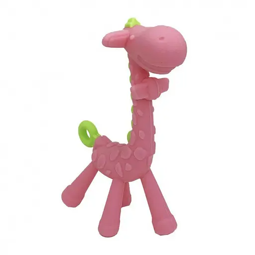 Силиконовый прорезыватель "Жираф" Mega Zayka MGZ-0423(Pink) без футляра - фото 1