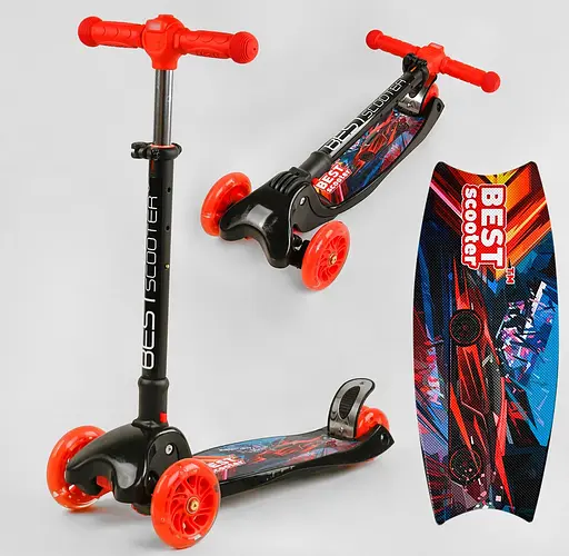 Самокат Best Scooter 24х55х60-70 см Різнобарвний 000231698 - фото 2