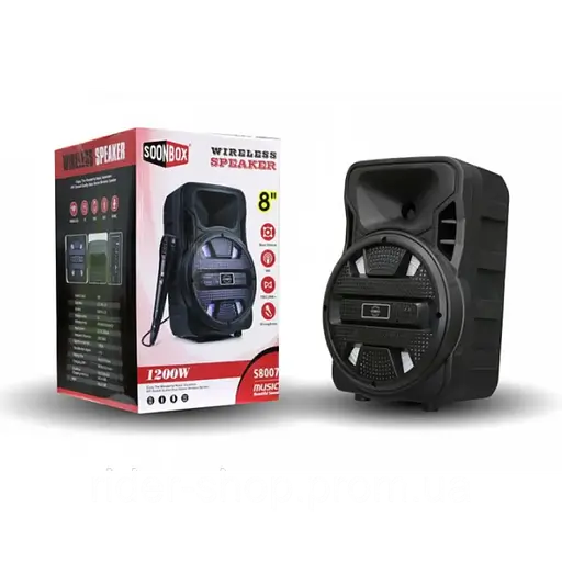 Музична Колонка Bluetooth S8007 з мікрофоном і LED - фото 3
