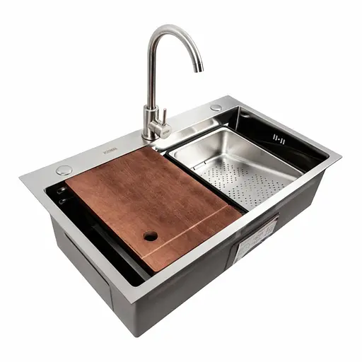 Кухонна мийка нержавійка CM 75x46B Platinum Handmade, Нержавіюча сталь - фото 1