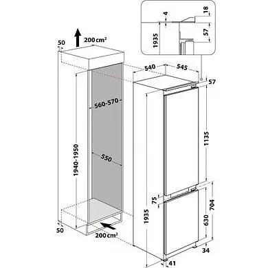 Встроенный холодильник Whirlpool WHC20 T593 - фото 8