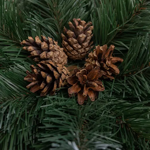 Декоративний штучний свічник-вінок Lugi SOK-O-2 із засніженими кінчиками на 1 свічку зелений - фото 2