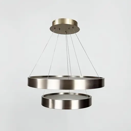 Современная кольцевая люстра в двойном сатиновом каркасе Ø 60+40 см | Line F | Ст. MJ262-600+400 Carmine - фото 1