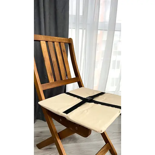 Водоотталкивающая подушка на стул Бежевый однотонный (2 шт.) - фото 8