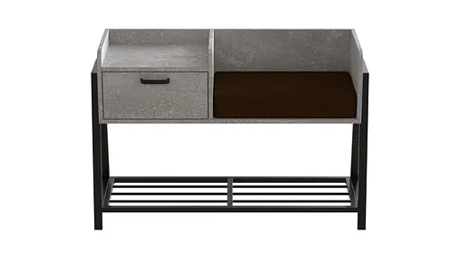 Банкетка з тумбочкою Ferrum-decor Бланка 540x1000x320 метал Чорний ДСП Бетон 16 мм (FRD-103030) - фото 3