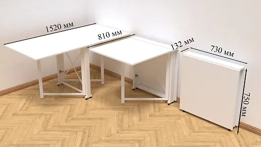 Стіл-книга трансформер Оріон 2 Ferrum-decor 750x1520x730 Білий метал ДСП Біле 16 мм (FRD-104590) - фото 6