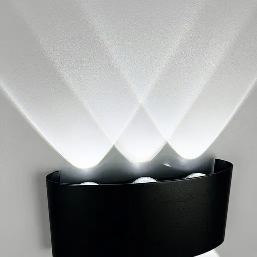 Світильник двосторонній на 6 лінз у чорному корпусі 4000K IP54 | Line F | Арт. W042/6 BK 4000K - фото 6