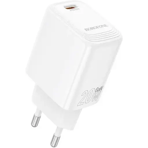 Мережевий зарядний пристрій Borofone BN26 Fuente single-port PD20W charger (EU) білий - фото 1