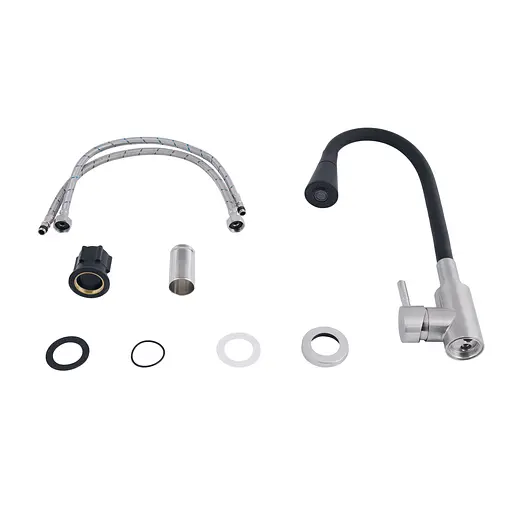 Смеситель для кухни Lidz Aria 015F31 с гибким изливом (k35) LDARI015F31BNK31872 BNK Нержавеющая сталь - фото 4