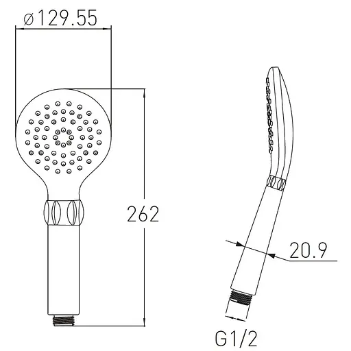 Ручной душ 130 мм Volle Cascada 16000002, Хром - фото 2