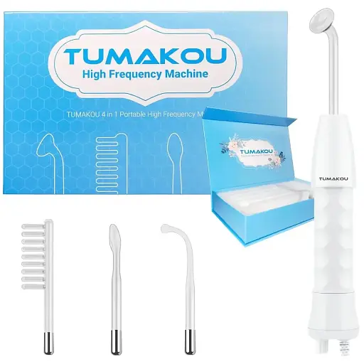 Дарсонваль TUMAKOU F08 Професійний косметологічний апарат для догляду за шкірою обличчя й тіла 4 насадки