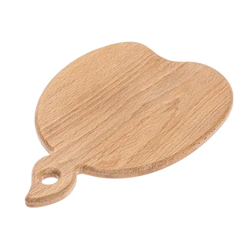 Доска кухонная разделочная деревянная из бука в форме яблока 27х20 см, Woodly Бежевый 86490 - фото 7