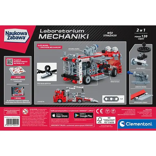 Інтерактивний конструктор 2 в 1 Лабораторія механіки Пожежний автомобіль - Clementoni 50245 - фото 6