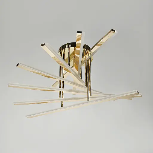 Стельова золота люстра на 5 ярусів світлових палок 80х40 см | Арт. F 607-800 GD | Line F - фото 1