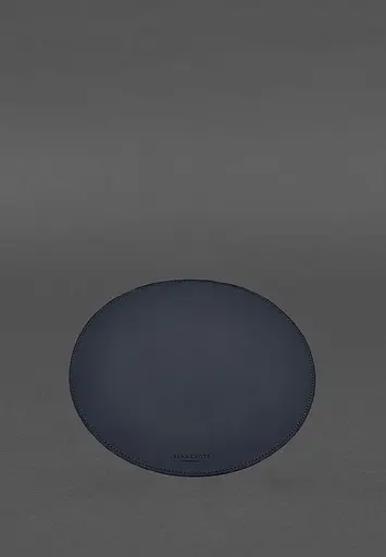 Круглый коврик для мышки BlankNote из натуральной кожи синий краст  - фото 2