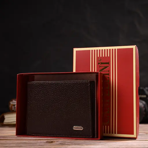 Мужской кожаный кошелек Canpellini 12х9.7х2 см acs0025644 - фото 8