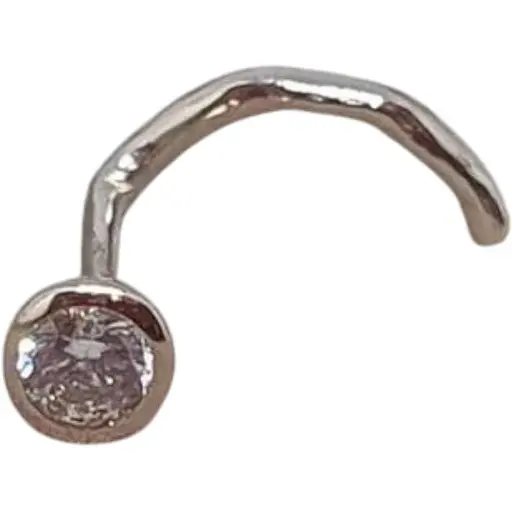 Золотая серьга-пирсинг в нос Dear с фианитом. 1023.1