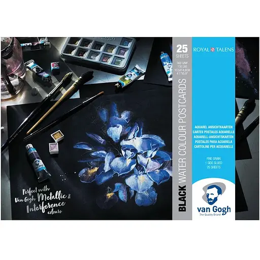 Набор бумаги для открыток Van Gogh 10,5х15см 360г/м2 25л черная бумага Royal Talens