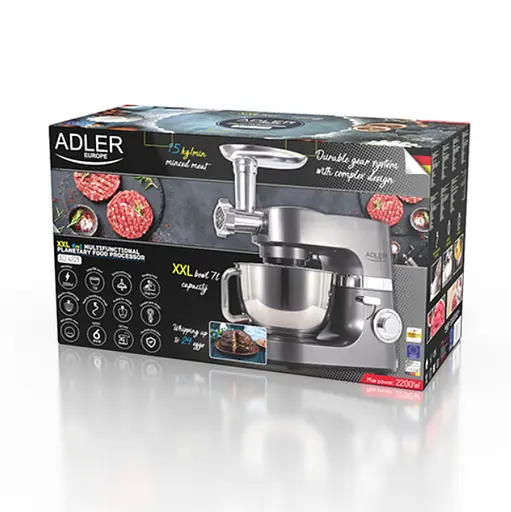 Кухонний комбайн Adler планетарний тістоміс 2200Вт 4в1чаша 7 л AD 4221 - фото 10