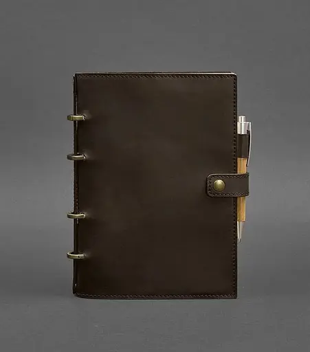 Шкіряний блокнот з датованим блоком (Софт-бук) 9.1 темно-коричневий Crazy Horse - фото 1