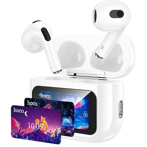 Бездротові навушники Hoco EW81 Elegant true wireless touch screen BT headset, BT5.4, 30mAh, 300mAh, 4h, white