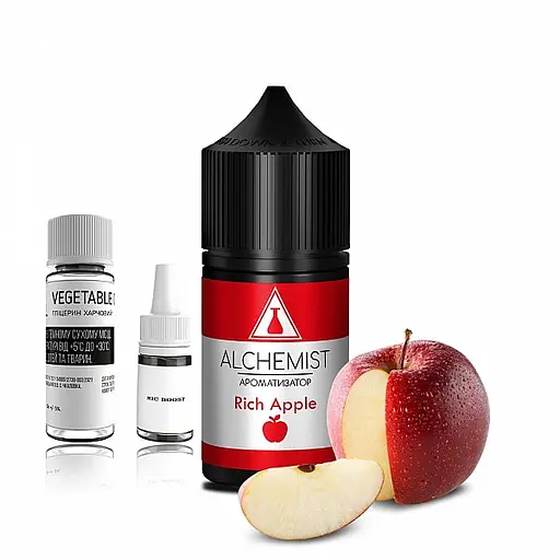 Набор компонентов для самозамеса солевой заправки ALCHEMIST 30 мл Rich Apple Яблоко, 0-50 мг (18094)