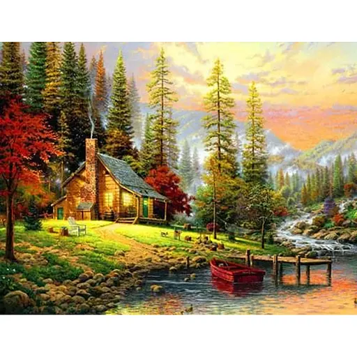 Алмазна мозаїка 50*40 на підрамнику Weekend, c принт. рамою - фото 1