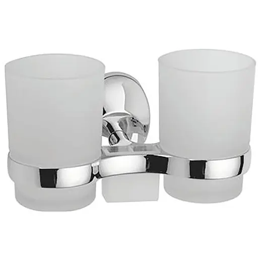 Держатель для щеток с 2 стаканами настенный ZERIX LR3308 (LL1439) - фото 1