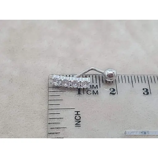 Срібна сережка для пірсингу пупка Umax. 7027U - фото 4