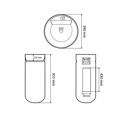 Умивальник підлоговий VBI Mirano white matt VBI-019022, Білий матовий - фото 6