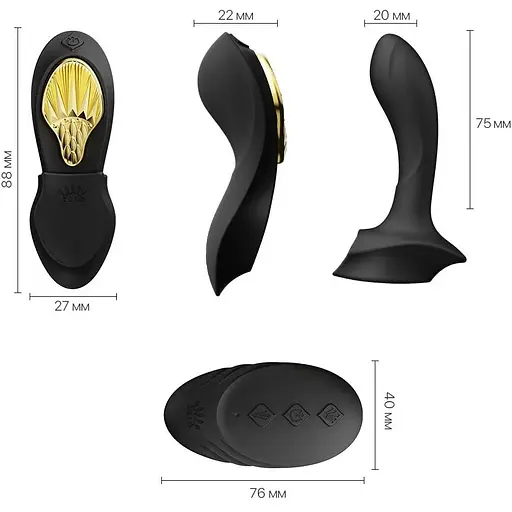 Смарт-вибратор в трусики Zalo - AYA Obsidian Black - фото 3