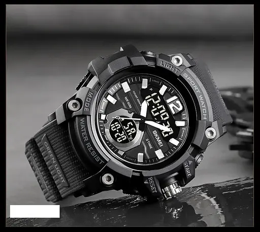 Чоловічий спортивний наручний годинник Skmei 1725 (Чорні) - фото 3