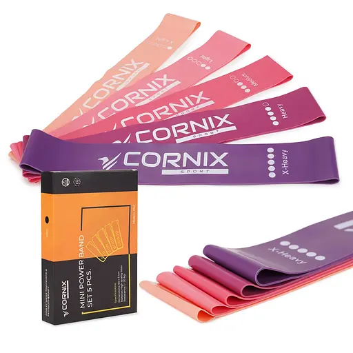 Резинки для фітнесу Cornix Mini Power Band набір 5 шт. 1-20 кг XR-0046 - фото 2