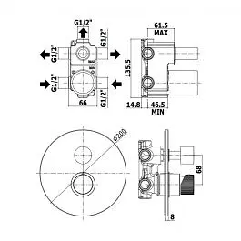 Змішувач для ванни/душу на 3 споживача Paffoni Jo chrome JO019CR, Хром - фото 2