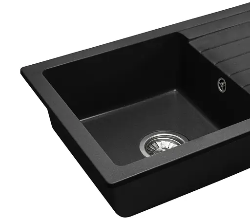 Кухонна мийка гранітна Rea Dag black ZLE-00111, Чорний - фото 2