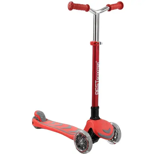 Самокат дитячий Best Scoote складаний 24х58 см Сіро-червоний 000254992