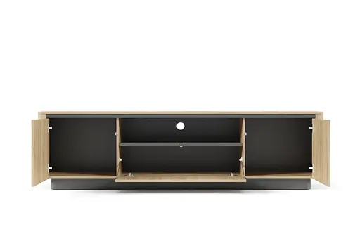 Тумба під ТВ Perfect Home Торро / Torro 3D/200 3-дверна Дуб кремона/чорний (PFH-091417) - фото 2