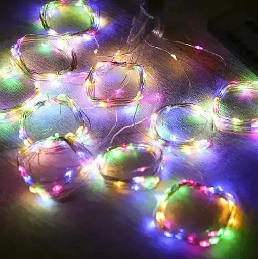 Новогодняя светодиодная гирлянда-штора Роса 3x3 м с 300 цветными LED лампочками и питанием USB - фото 4