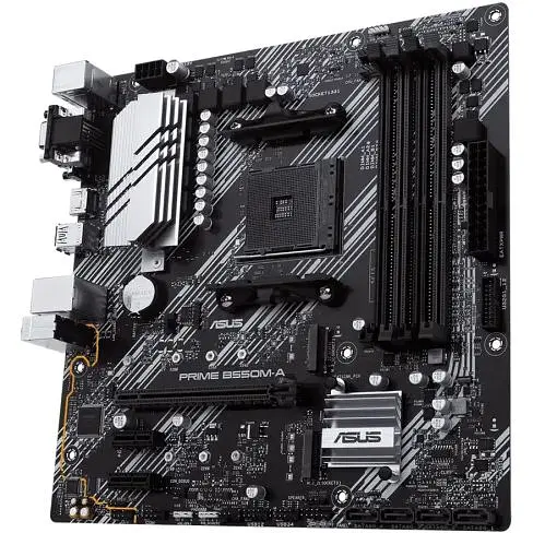 Материнская плата Asus Prime AM4 (B550) B550M-A/CSM, B550, 4xDDR4, Int.Video (CPU), 4xSATA3, 2xM.2, 1xPCI-E 16x 4.0, 2xPCI-E 1x 3.0,TL 8xUSB3.2/4xUSB2.0, VGA/DVI-D/HDMI, MicroATX - фото 4