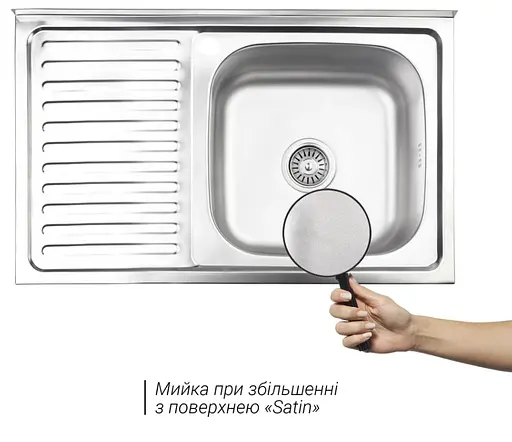 Кухонная мойка Brinex 5080-R 0.6 мм, накладная BRIN5080RSAT06 - фото 2