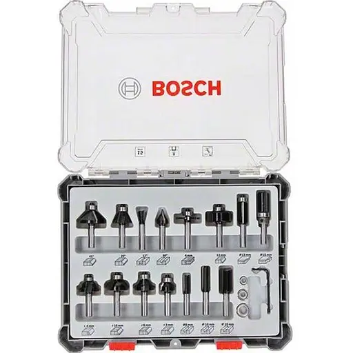 Набор комбинированных фрез Bosch Professional 8 мм 15 шт. (2.607.017.472)