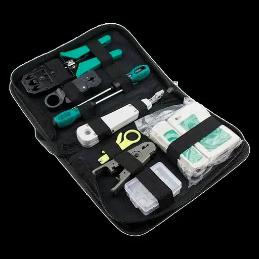 Набір для обтискання тестування та монтажу крученої пари в чохлі - фото 1