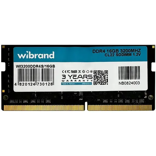 Оперативная память DDR4 Wibrand 16GB 3200MHz CL22 SODIMM - фото 1