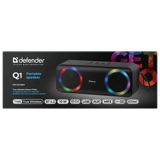 Портативная колонка Defender Q1 Black (65301) - фото 3